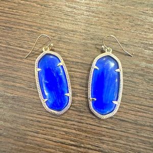 Kendra Scott Elle Drop Earrings - Cobalt Cat’s Eye Gold - perfect condition.